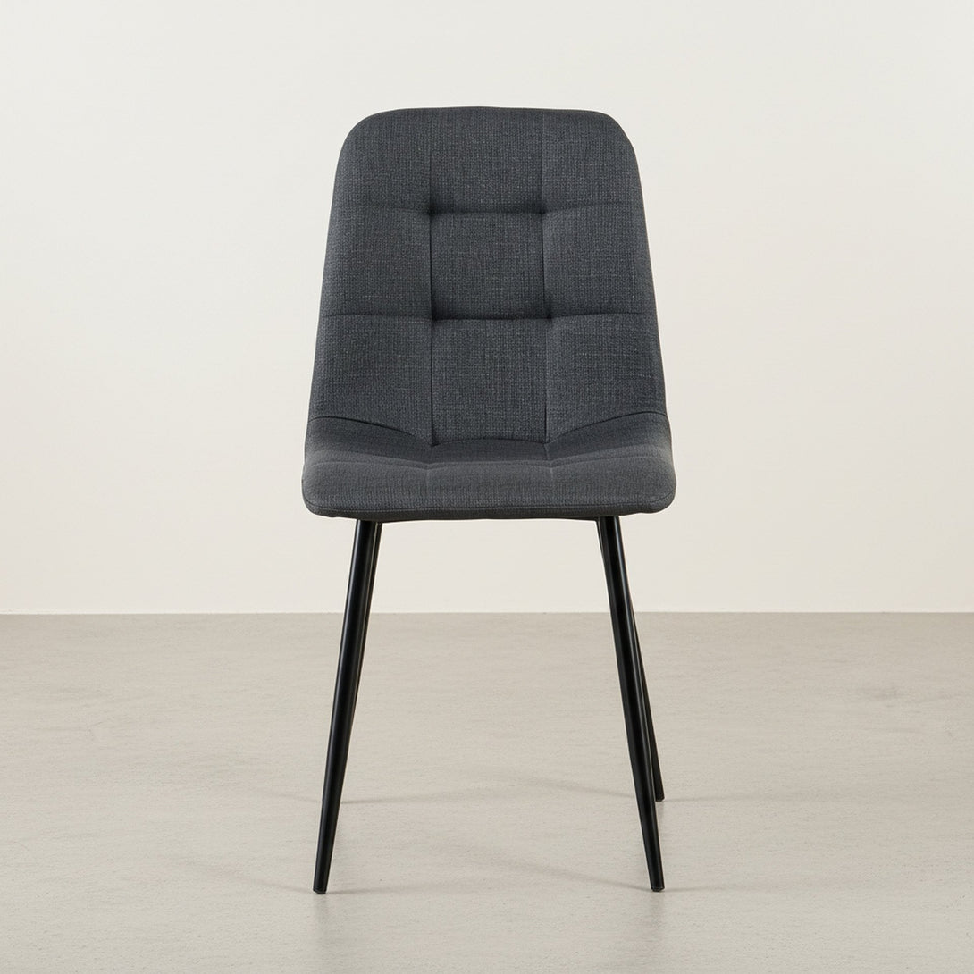 Livo Linen Dining Chair - Set of 4 - Dark Grey