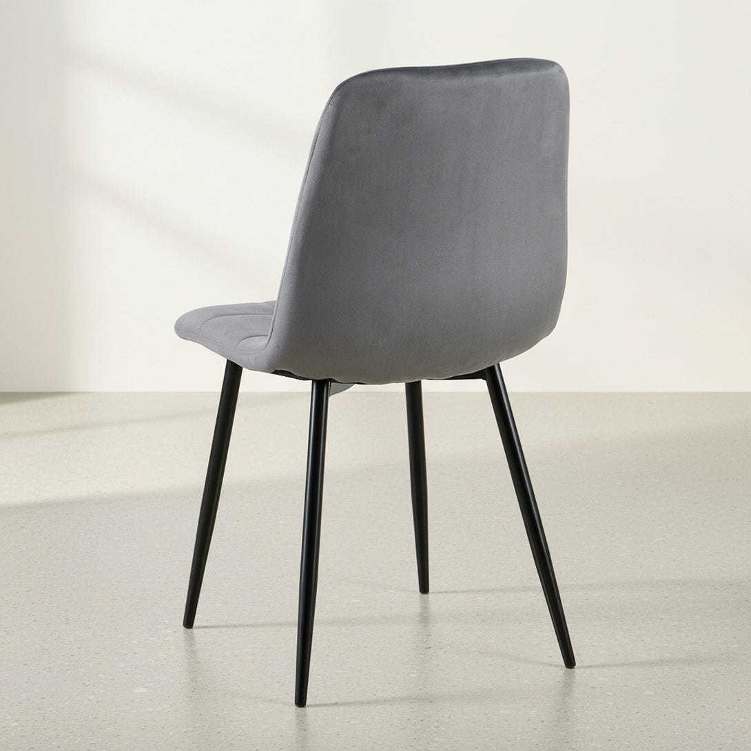 Livo Velvet Dining Chair - Set of 4 - Grey