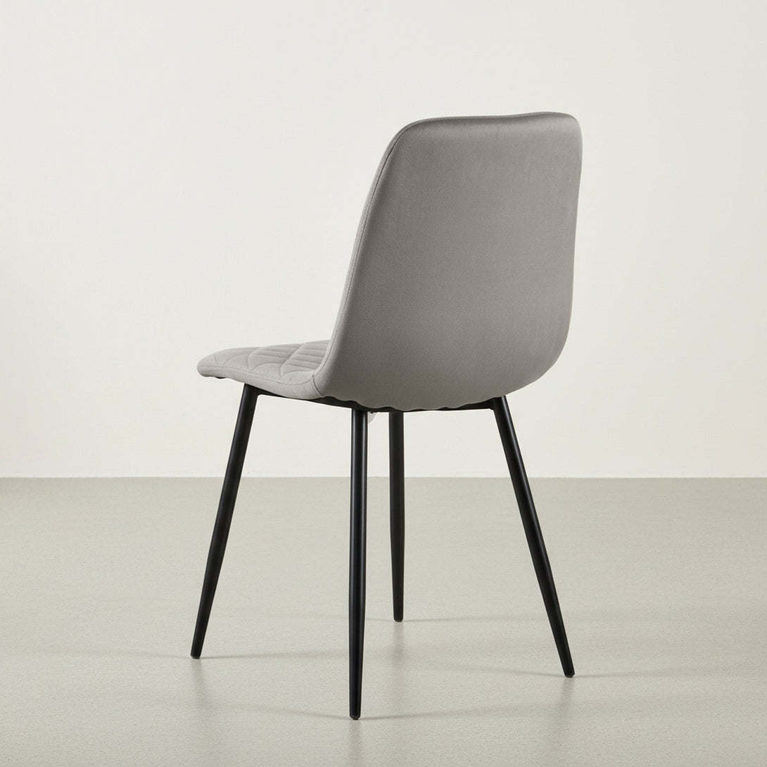 Fika Velvet Dining Chair - Set of 4 - Grey