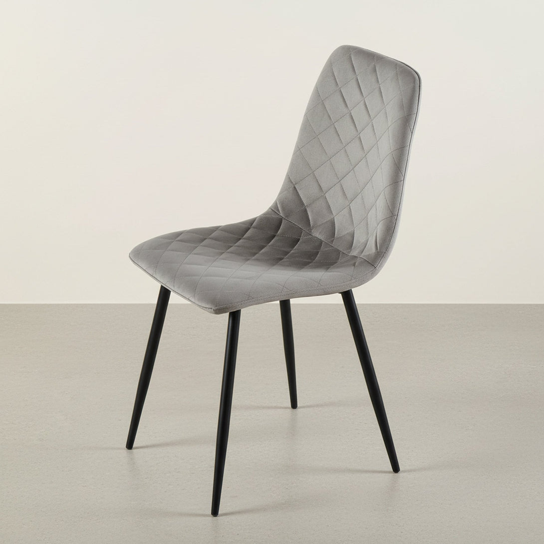 Fika Velvet Dining Chair - Set of 4 - Grey
