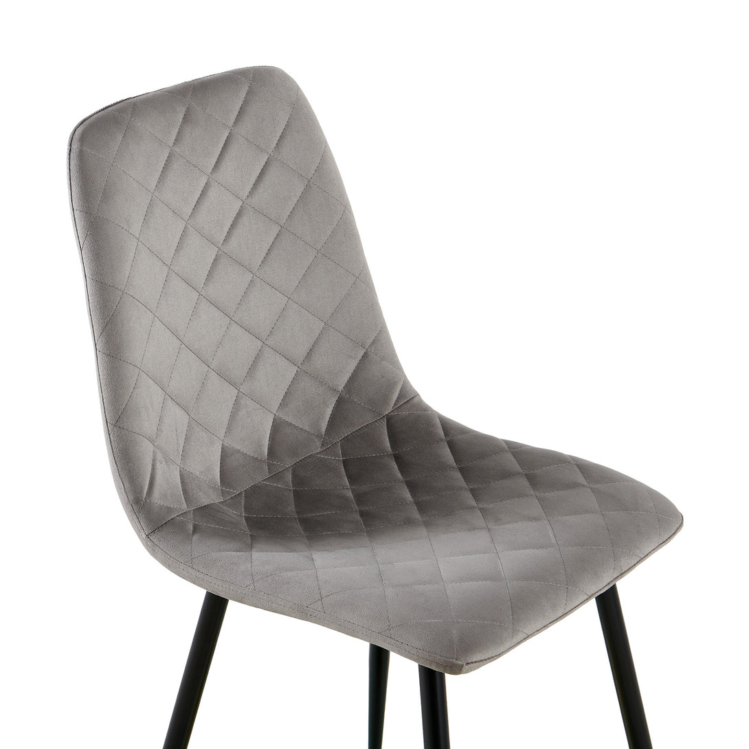 Fika Velvet Dining Chair - Set of 4 - Grey