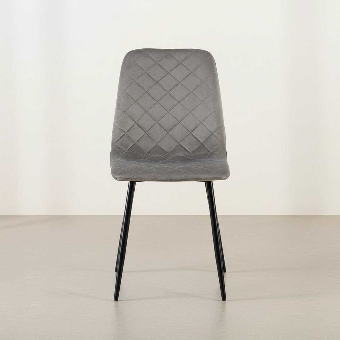 Fika Velvet Dining Chair - Set of 4 - Grey