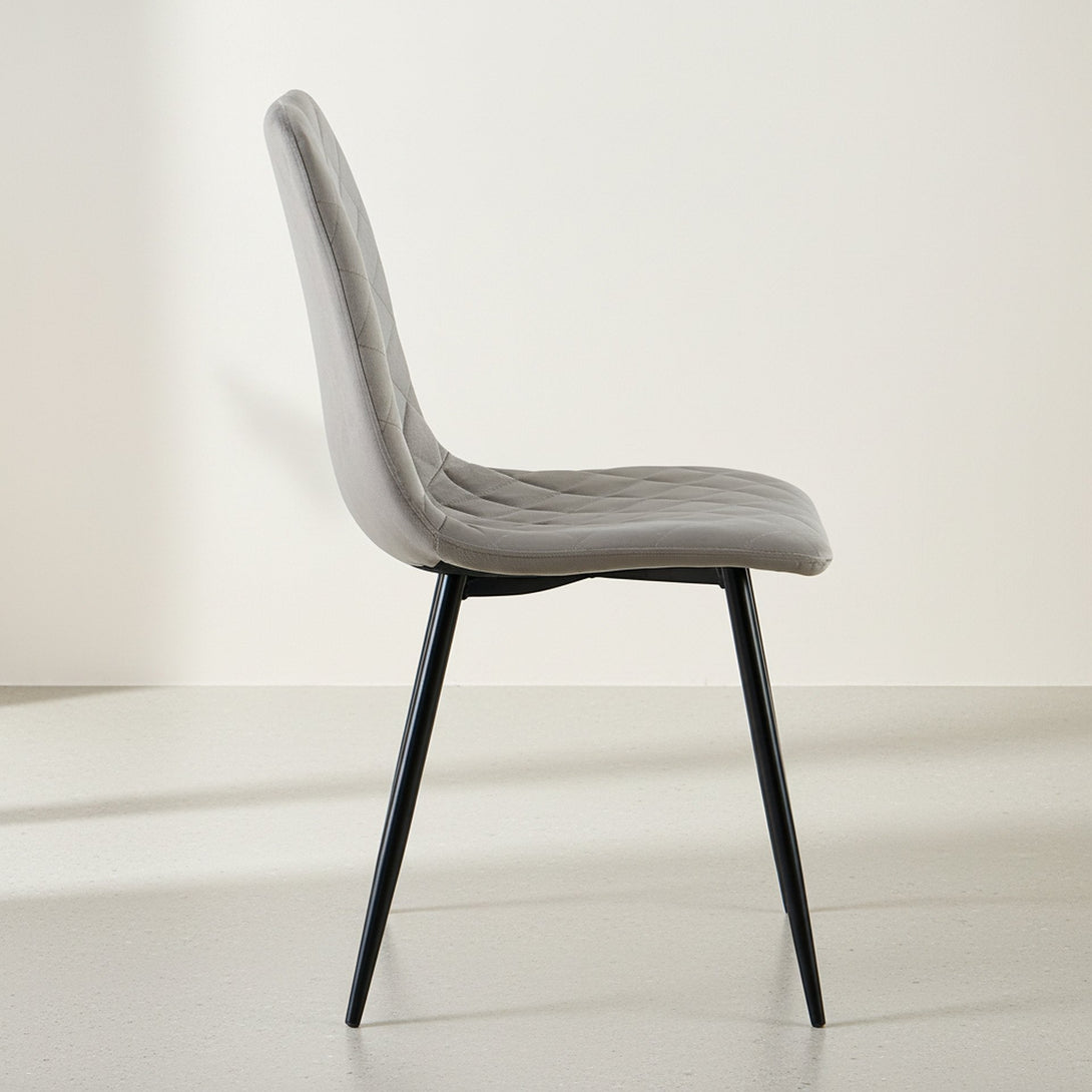 Fika Velvet Dining Chair - Set of 4 - Grey