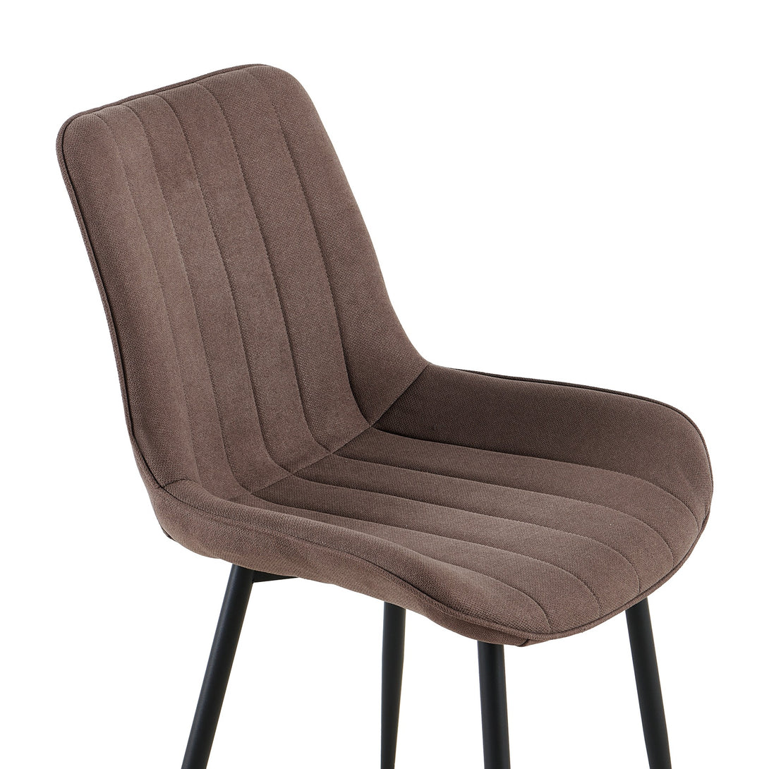 Kivo Linen Dining Chair - Brown