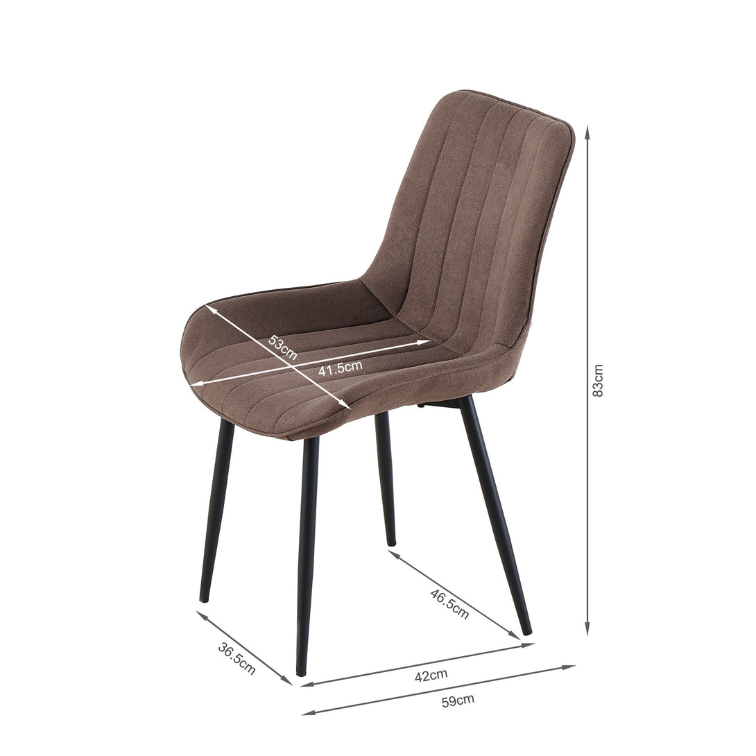 Kivo Linen Dining Chair - Brown