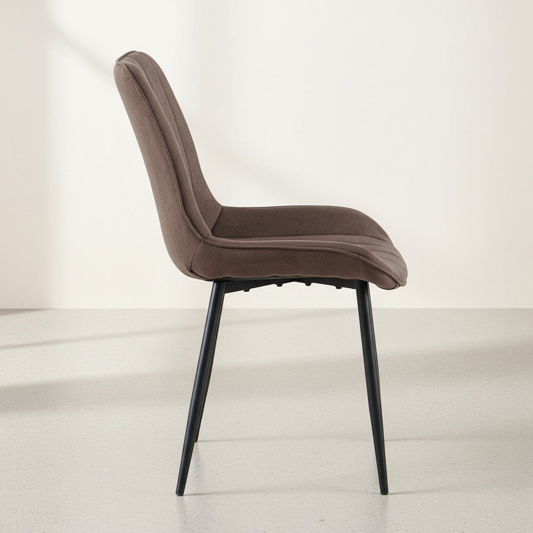 Kivo Linen Dining Chair - Brown