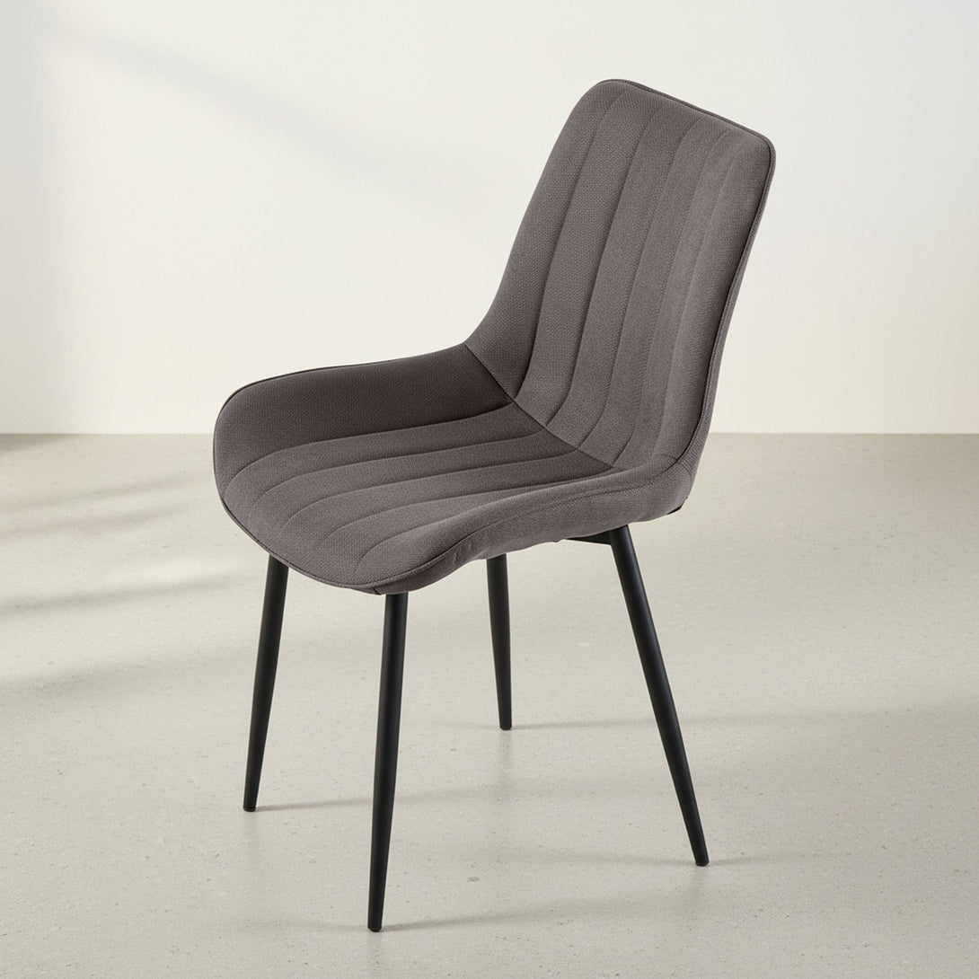 Kivo Linen Dining Chair - Dark Grey