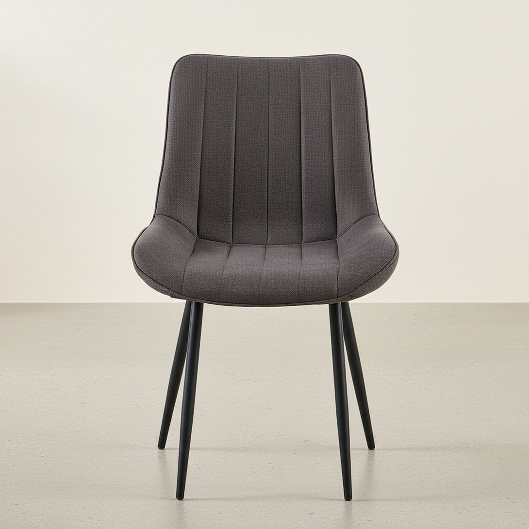 Kivo Linen Dining Chair - Dark Grey