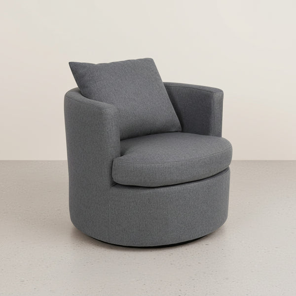 Luva Linen Swivel Sofa Chair - Dark Grey