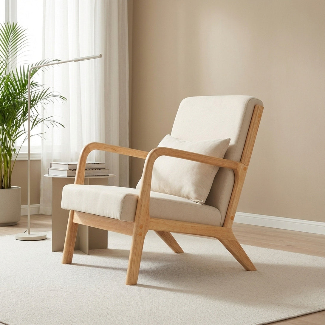 Taru Velvet Armchair - Beige