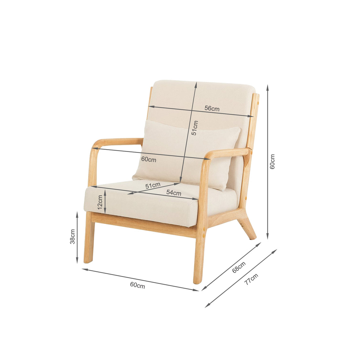 Taru Velvet Armchair - Beige