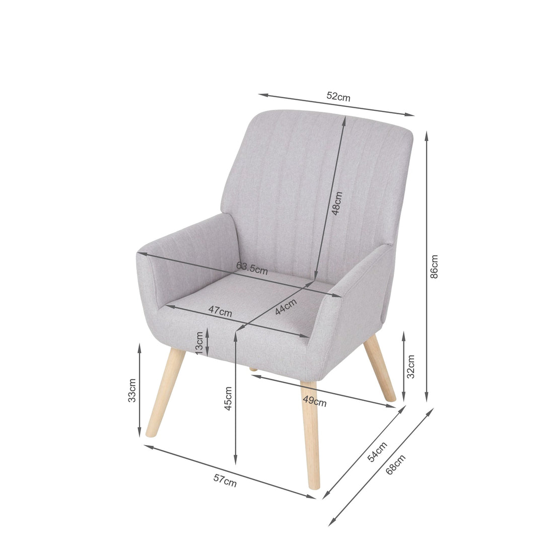Niva Linen Armchair - Light Grey