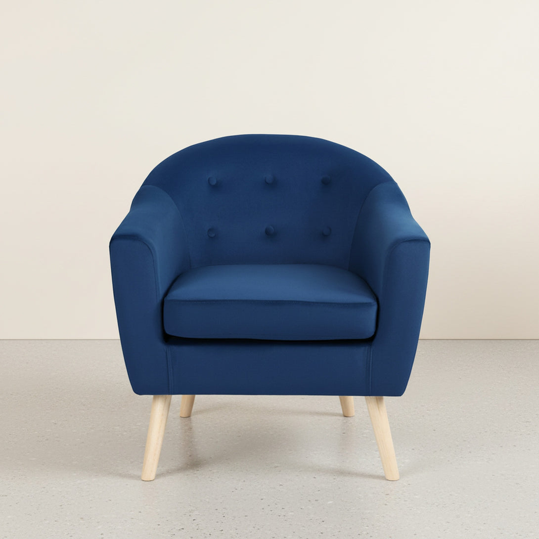 Millo Velvet Armchair - Dark Blue