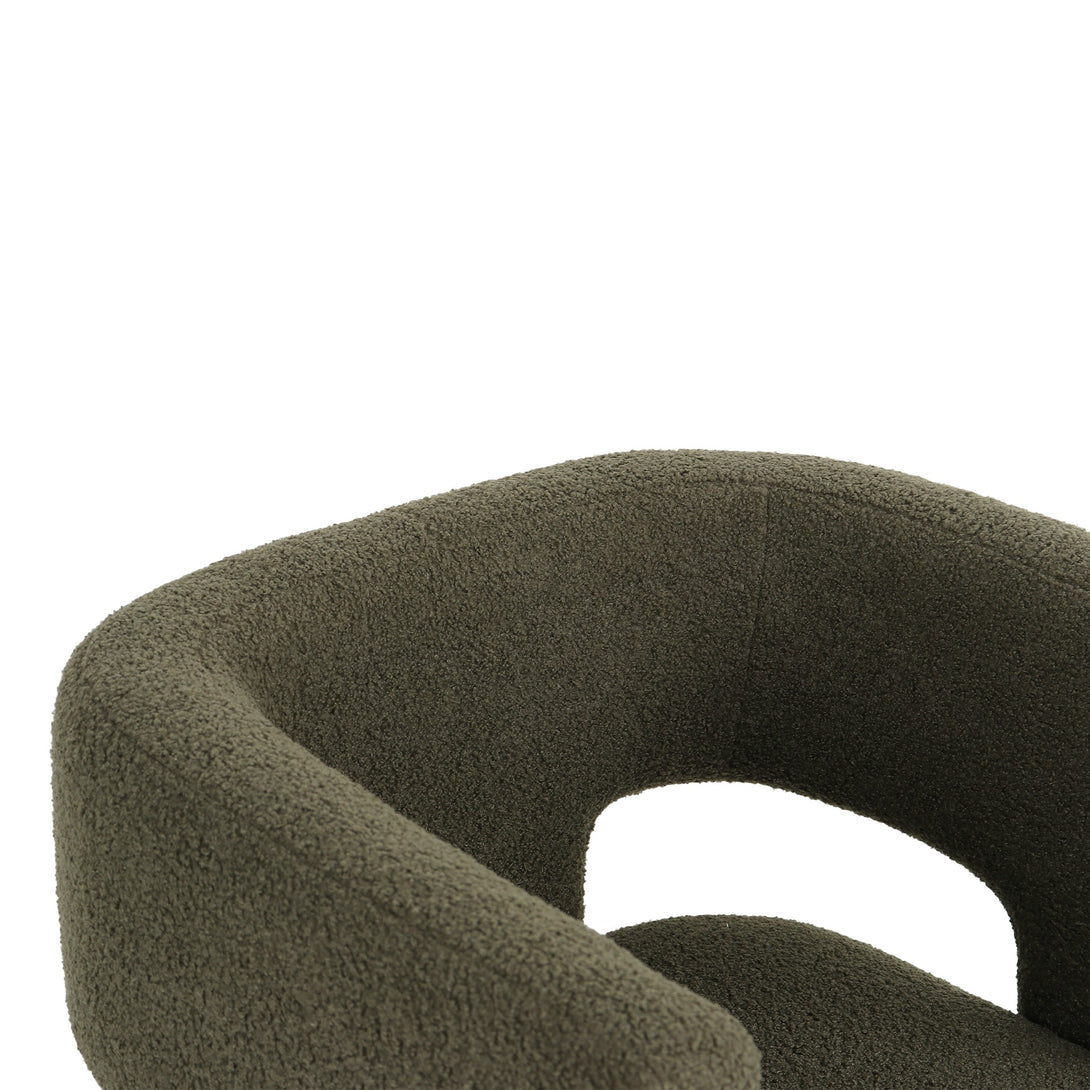 Rivo Boucle Armchair - Dark Green