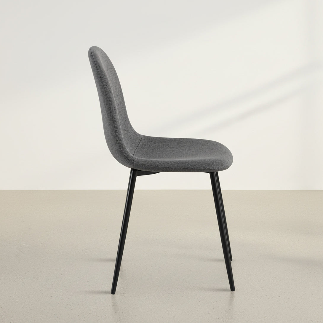 Arlo Linen Dining Chair - Set of 4 - Dark Grey