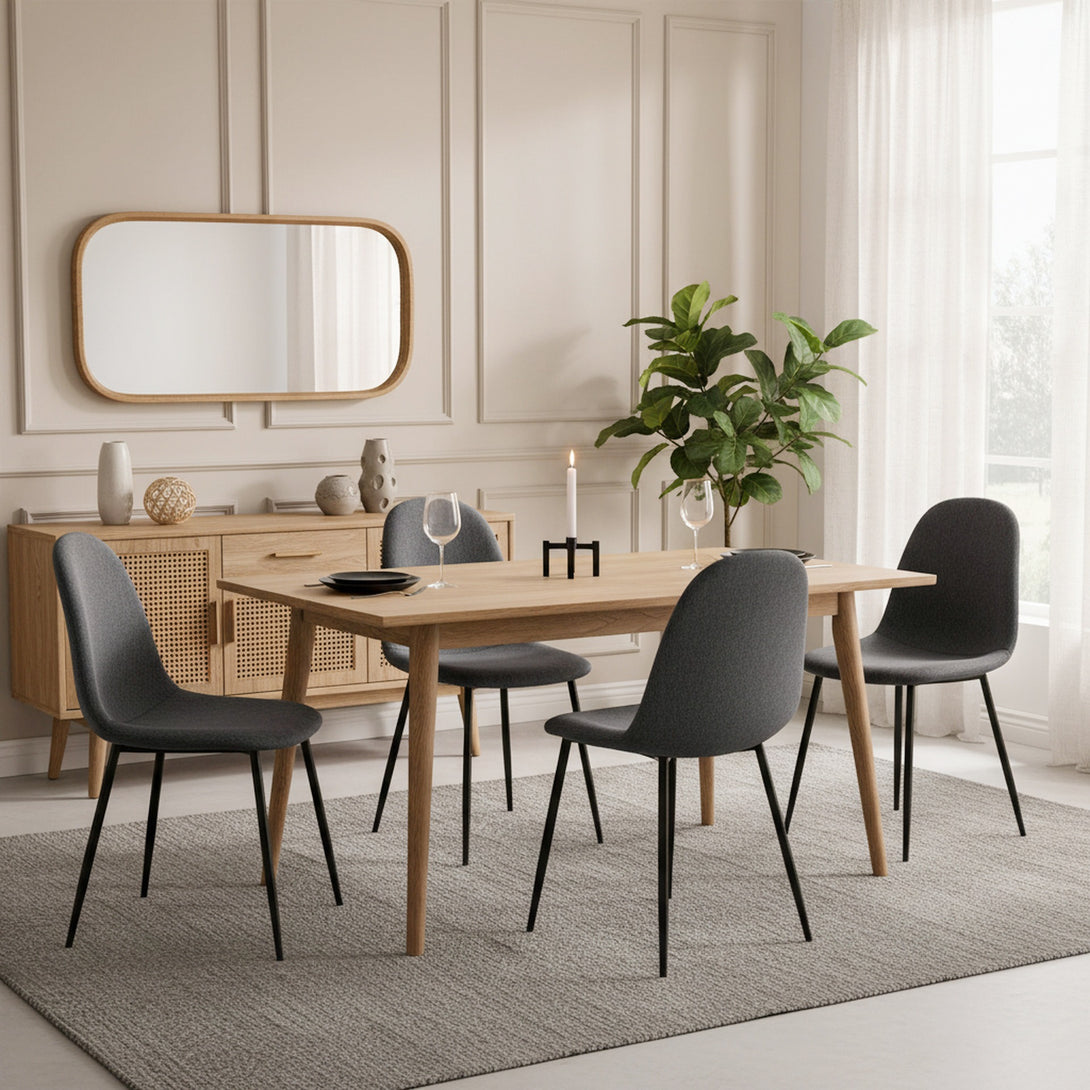 Arlo Linen Dining Chair - Set of 4 - Dark Grey