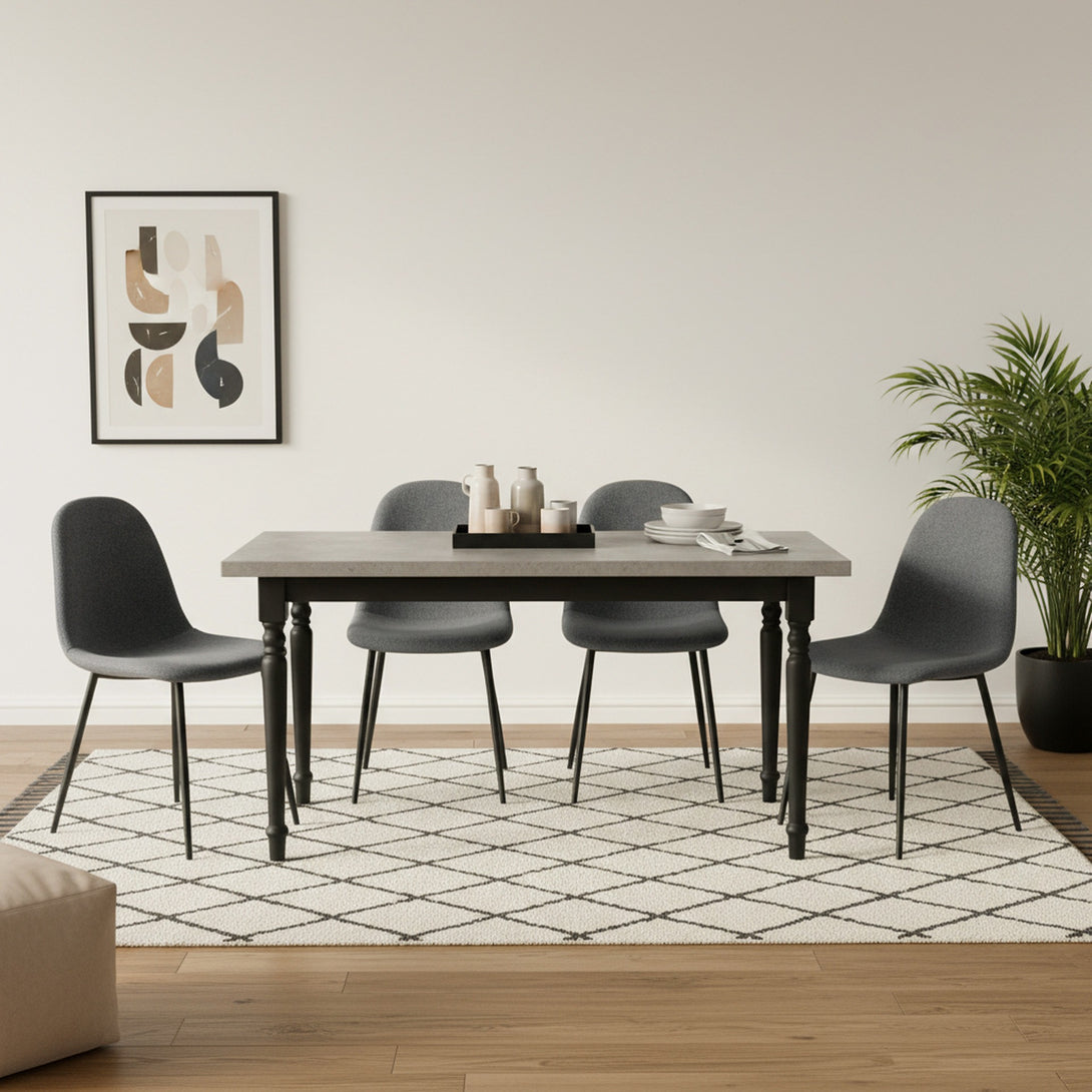 Arlo Linen Dining Chair - Set of 4 - Dark Grey