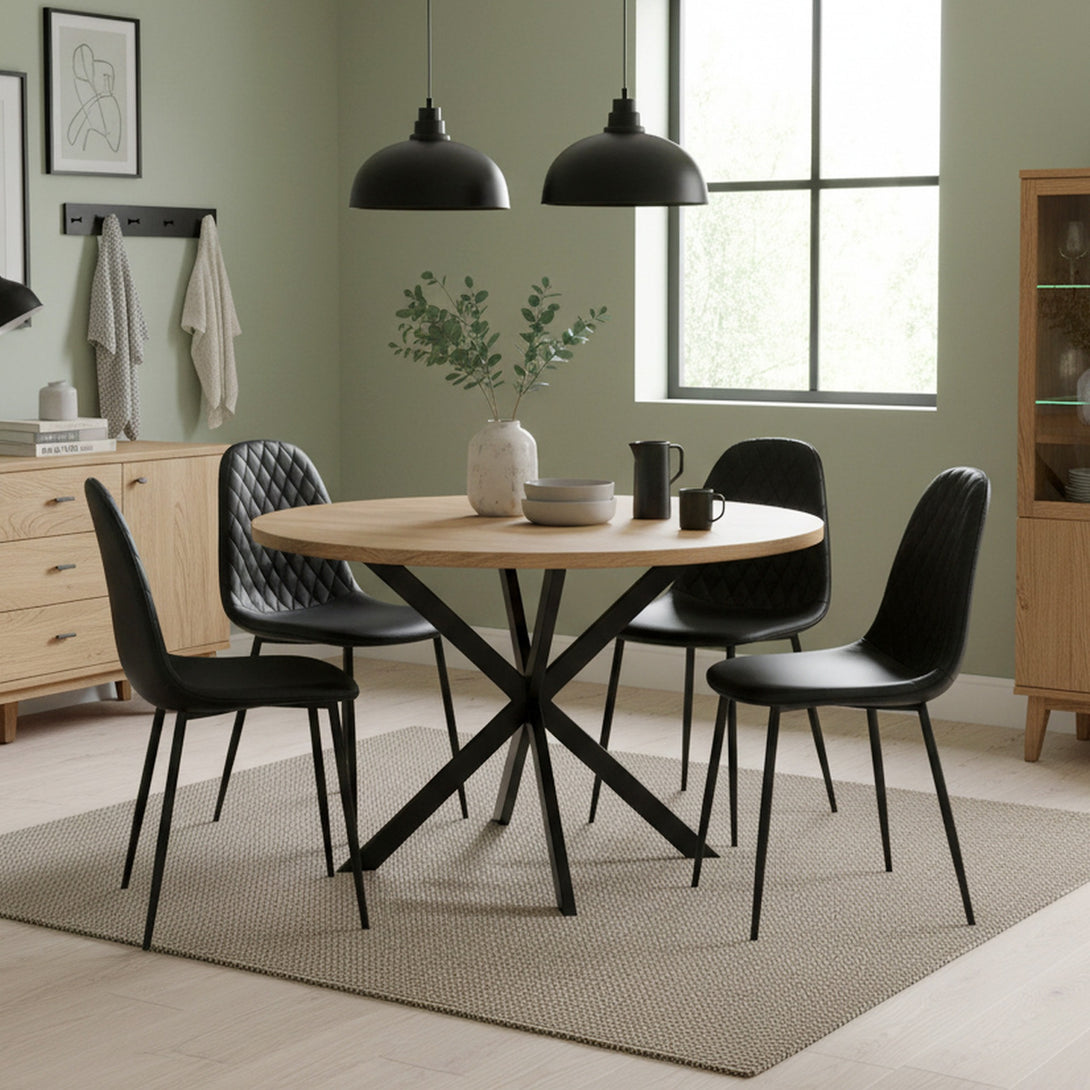 Varo PU Dining Chair - Set of 4 - Black