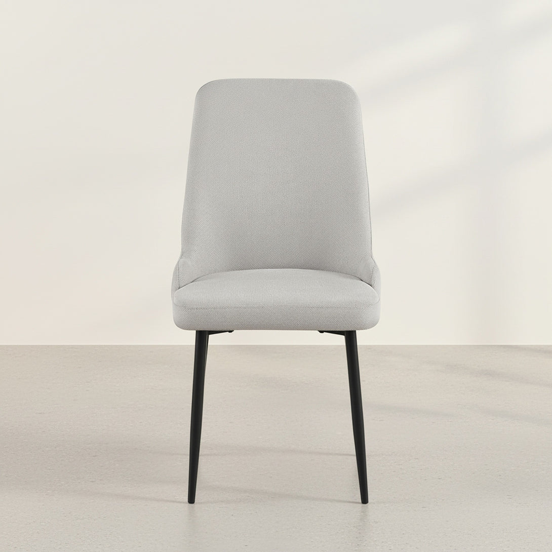 Oliro Linen Dining Chair - Set of 4 - Light Grey