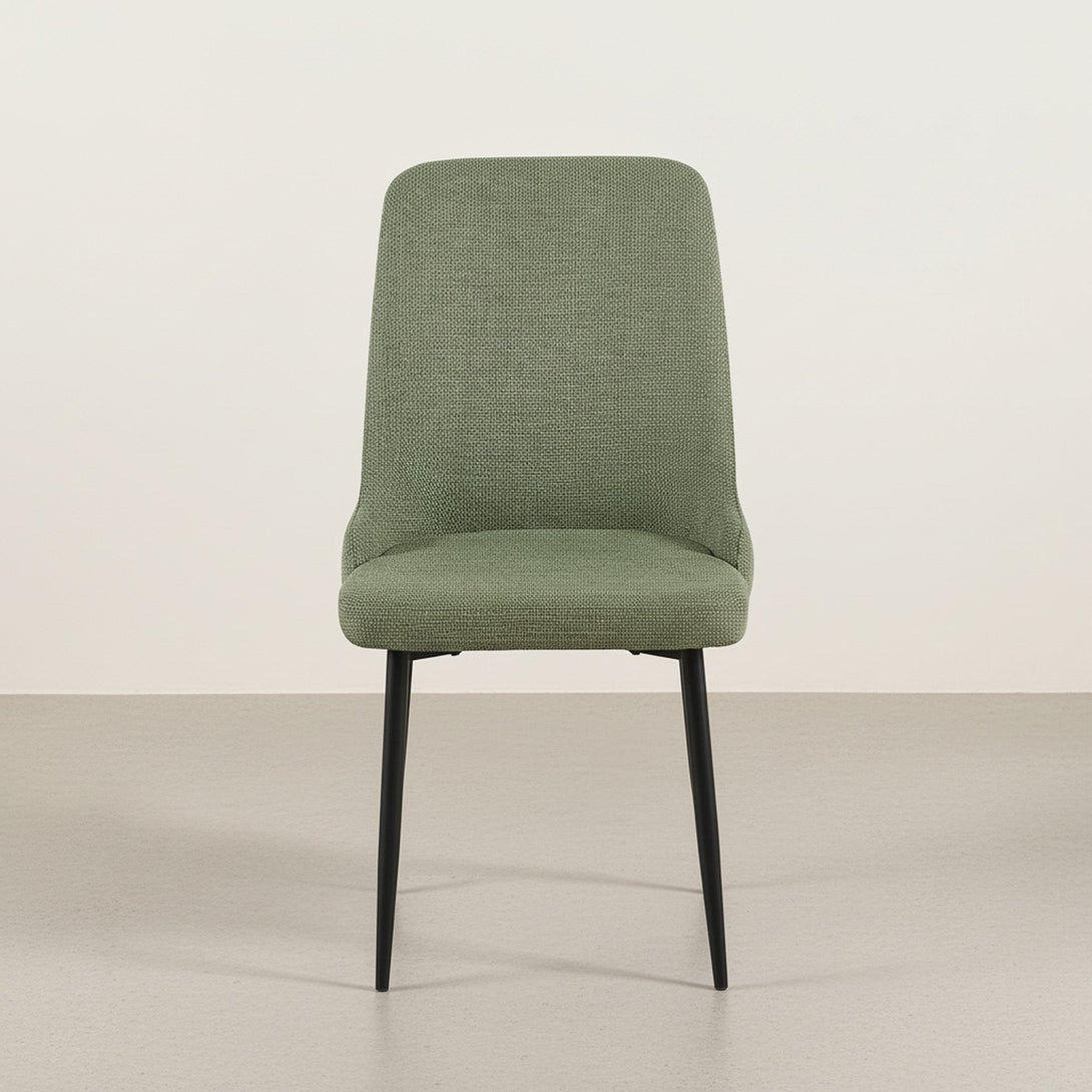 Oliro Linen Dining Chair - Set of 4 - Dark Green