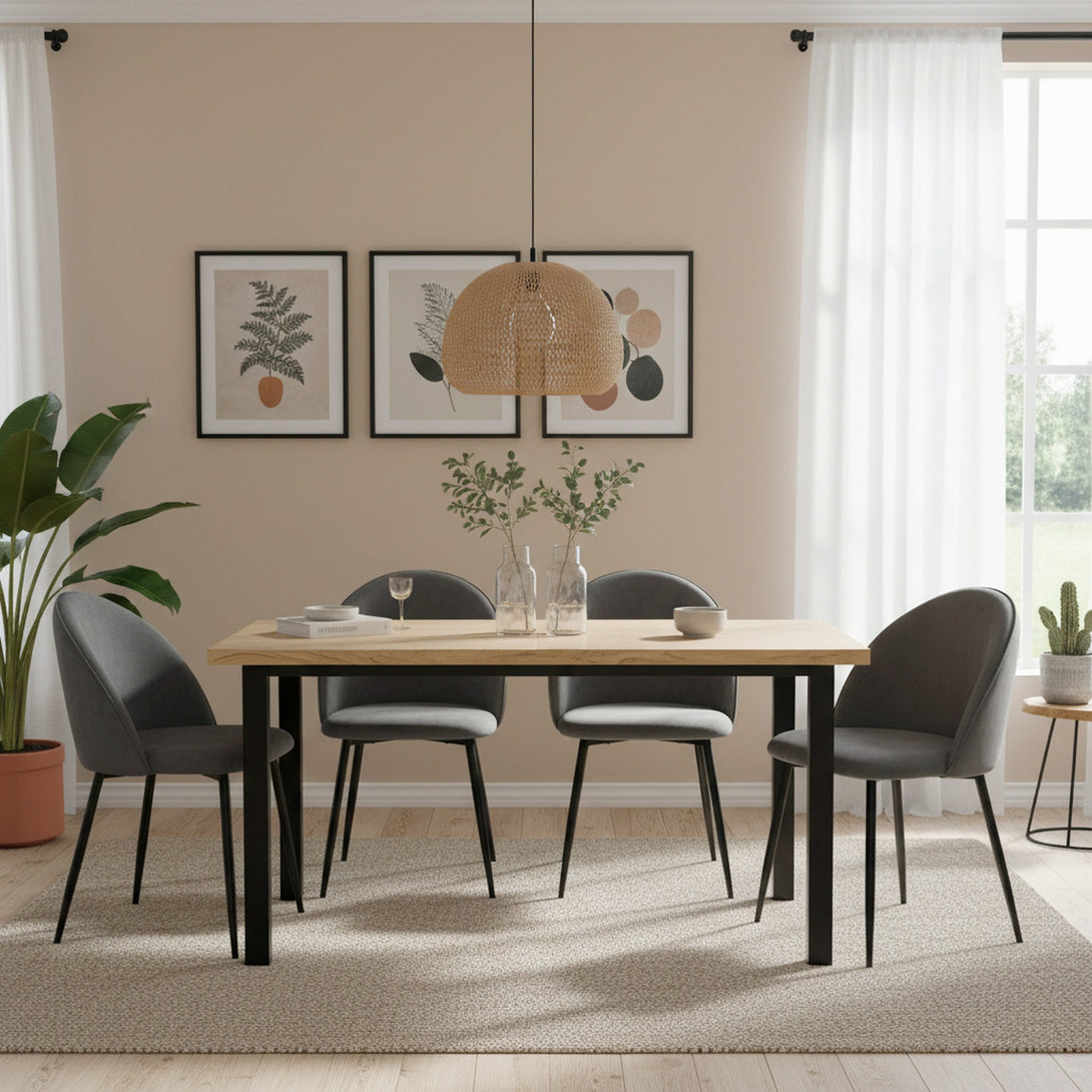 Avela Velvet Dining Chair - Set of 4 - Dark Grey