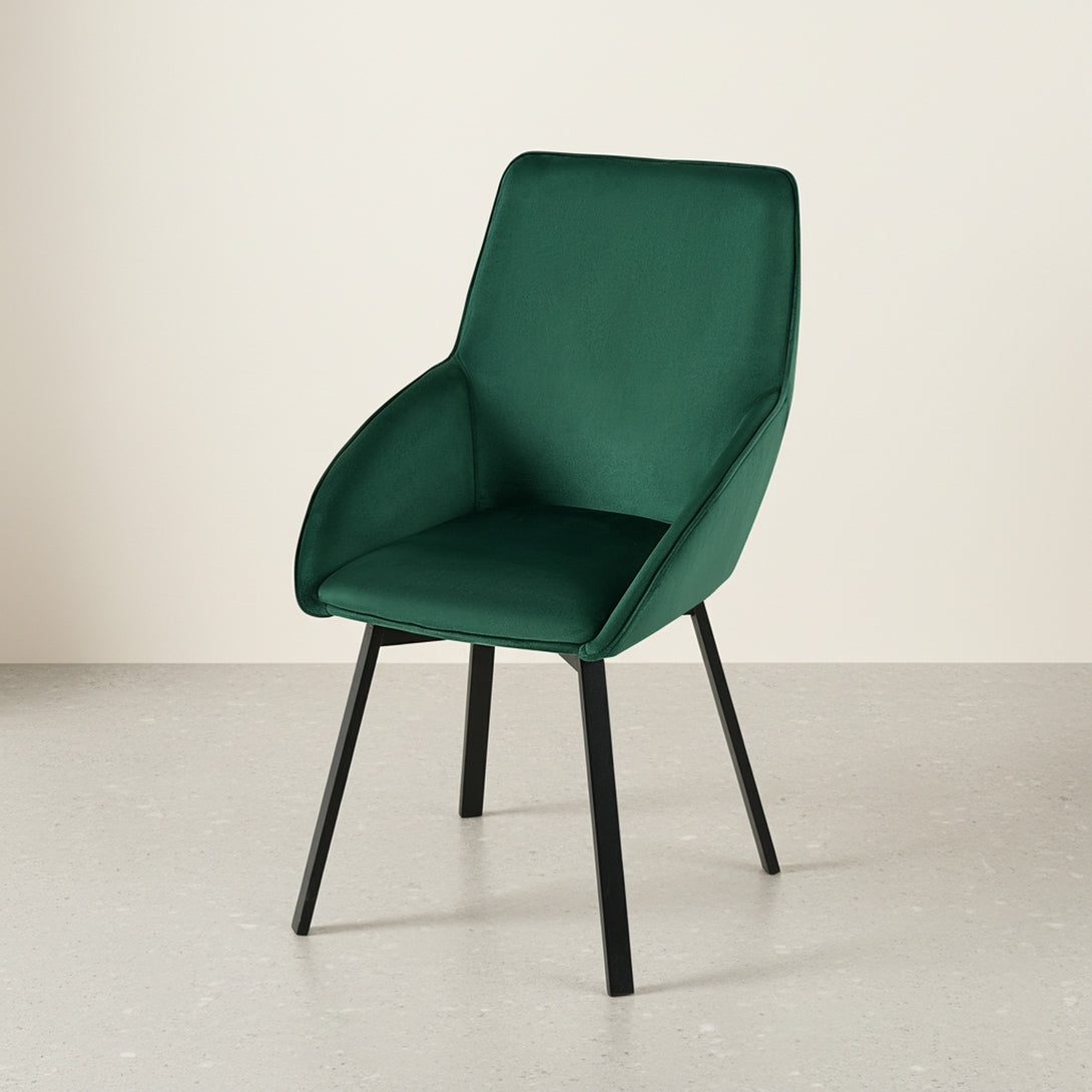Everlow Swivel Velvet Dining Chair - Set of 2 - Green