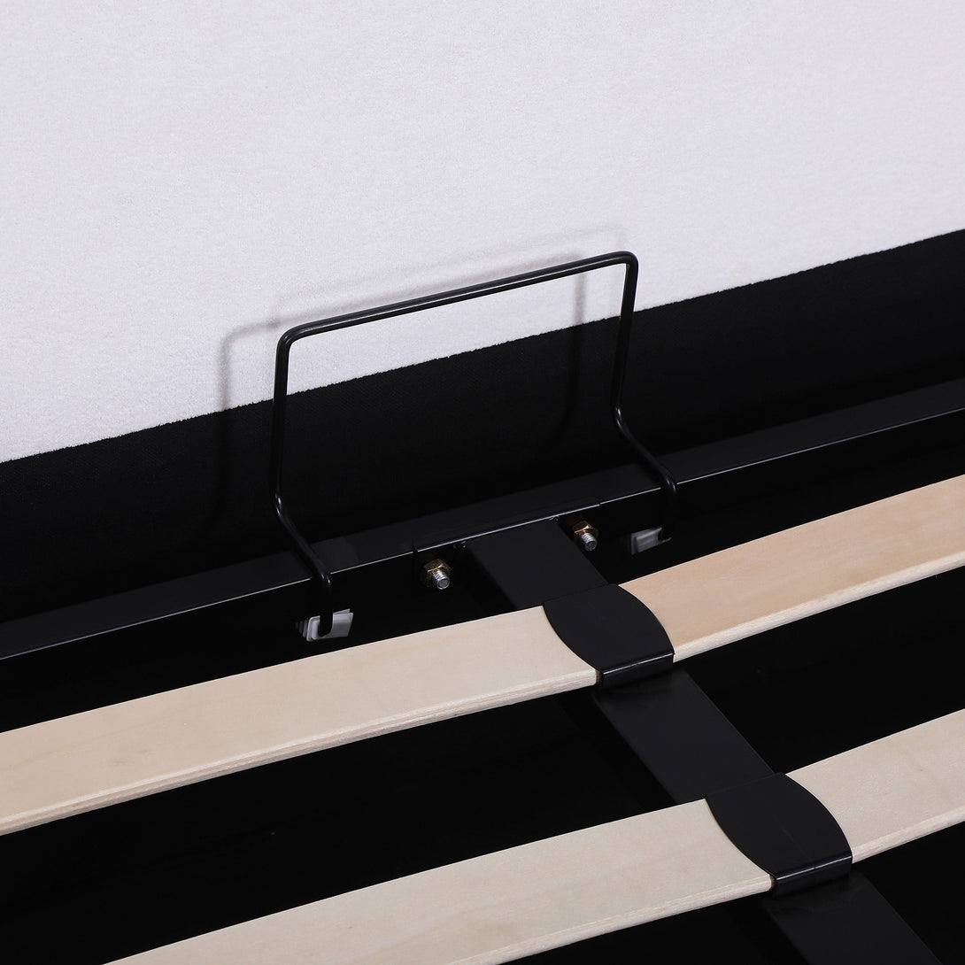 Isabella Double Gas Lift Bed Frame - White – Treasurebox