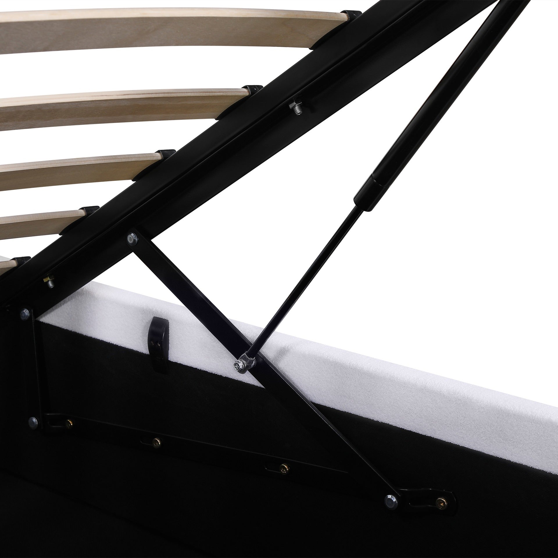 Isabella Double Gas Lift Bed Frame - White – Treasurebox