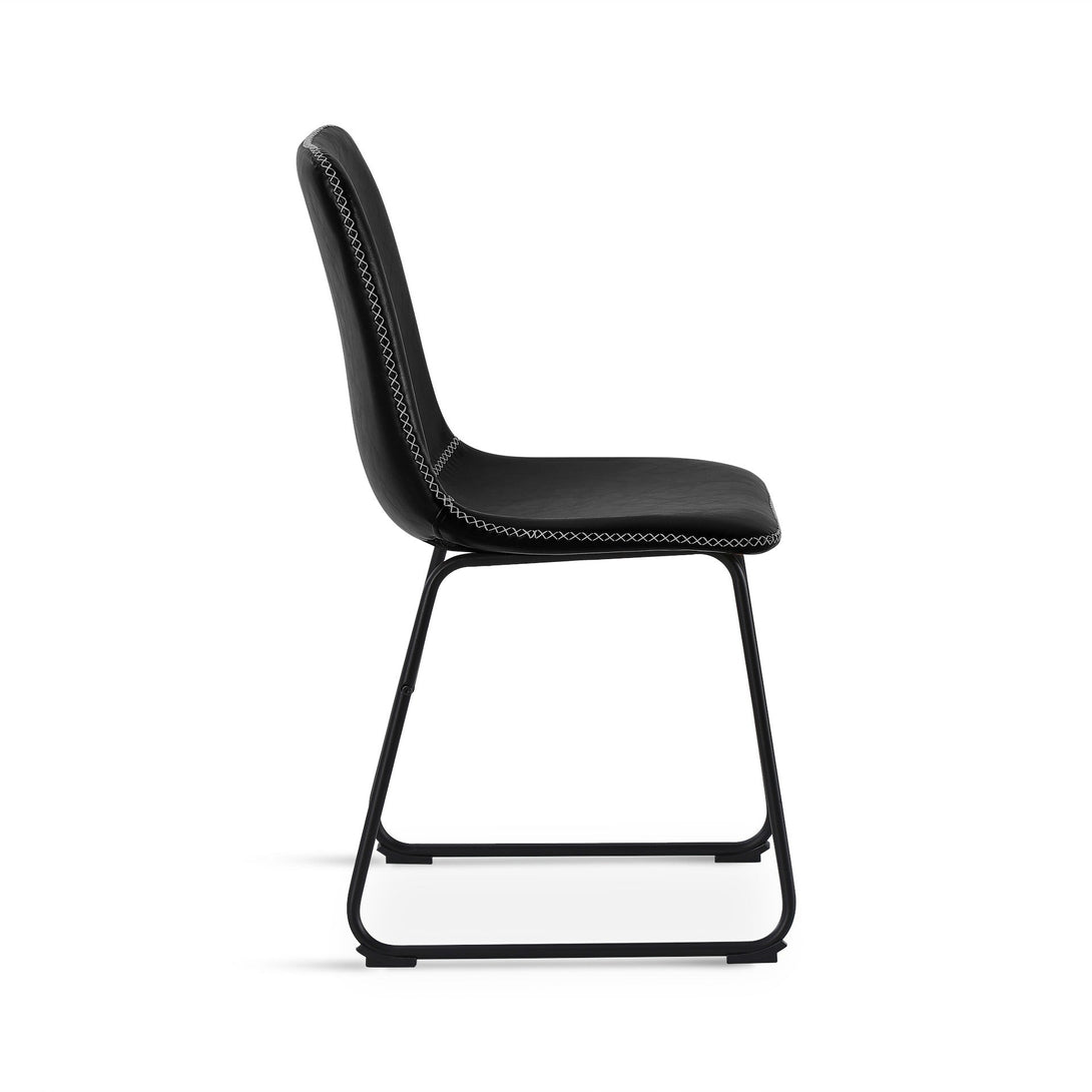 Grayson PU Leather Dining Chair - Set of 2 - Black – Treasurebox