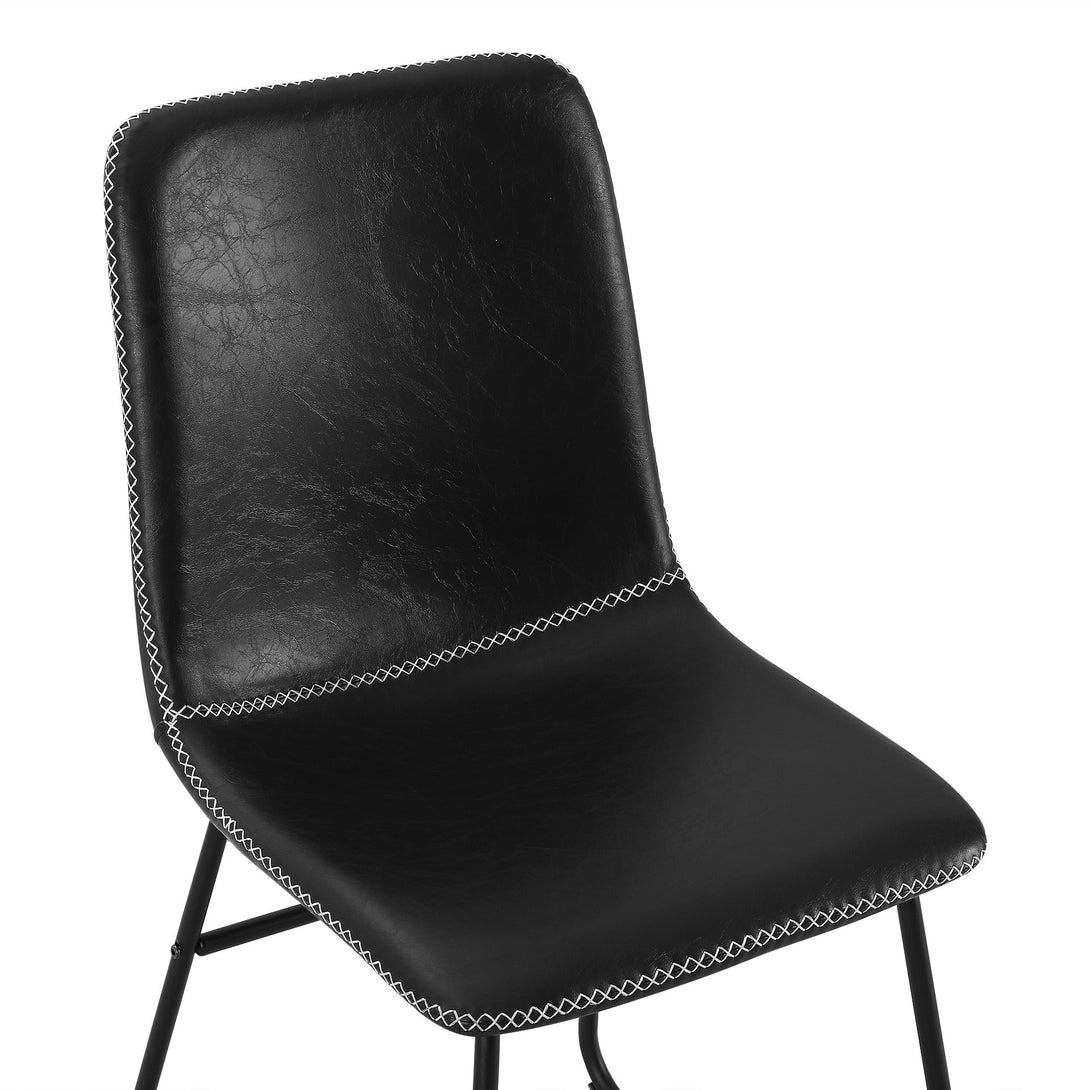 Grayson PU Leather Dining Chair - Set of 2 - Black – Treasurebox