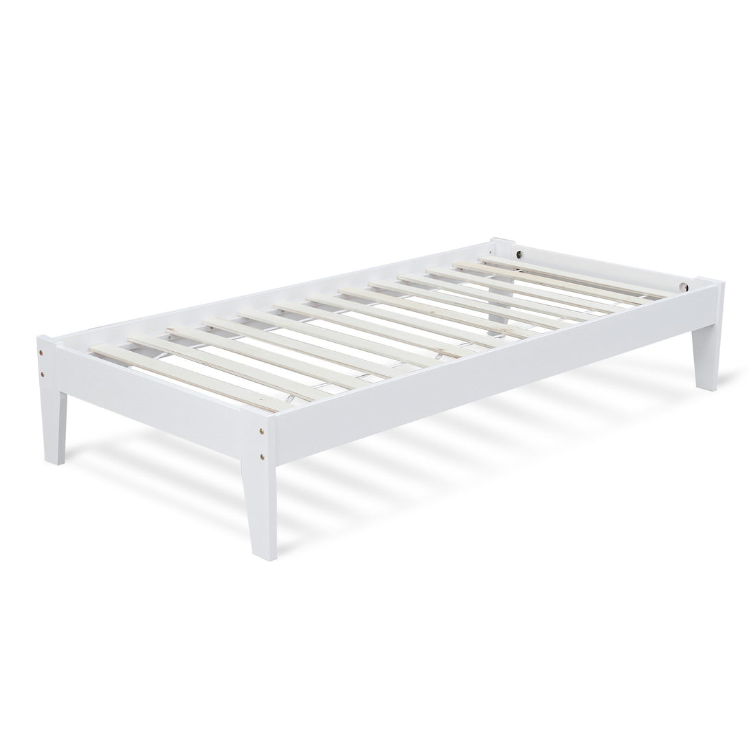 Meri Single Wooden Bed Frame - White