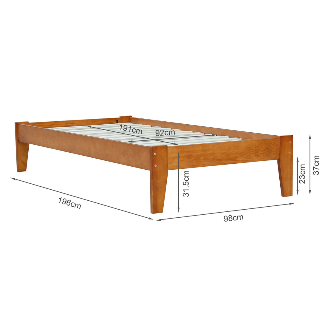 Meri Single Wooden Bed Frame - Oak