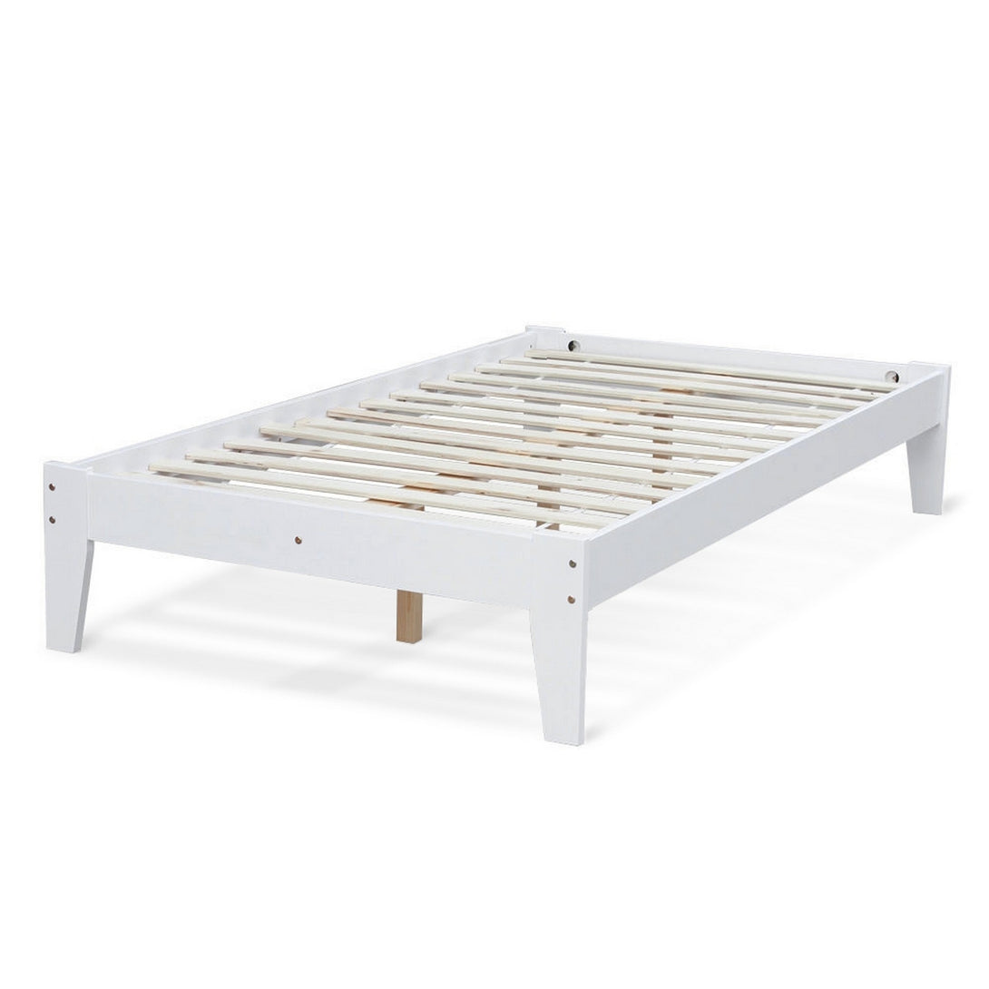 Meri King Single Wooden Bed Frame - White