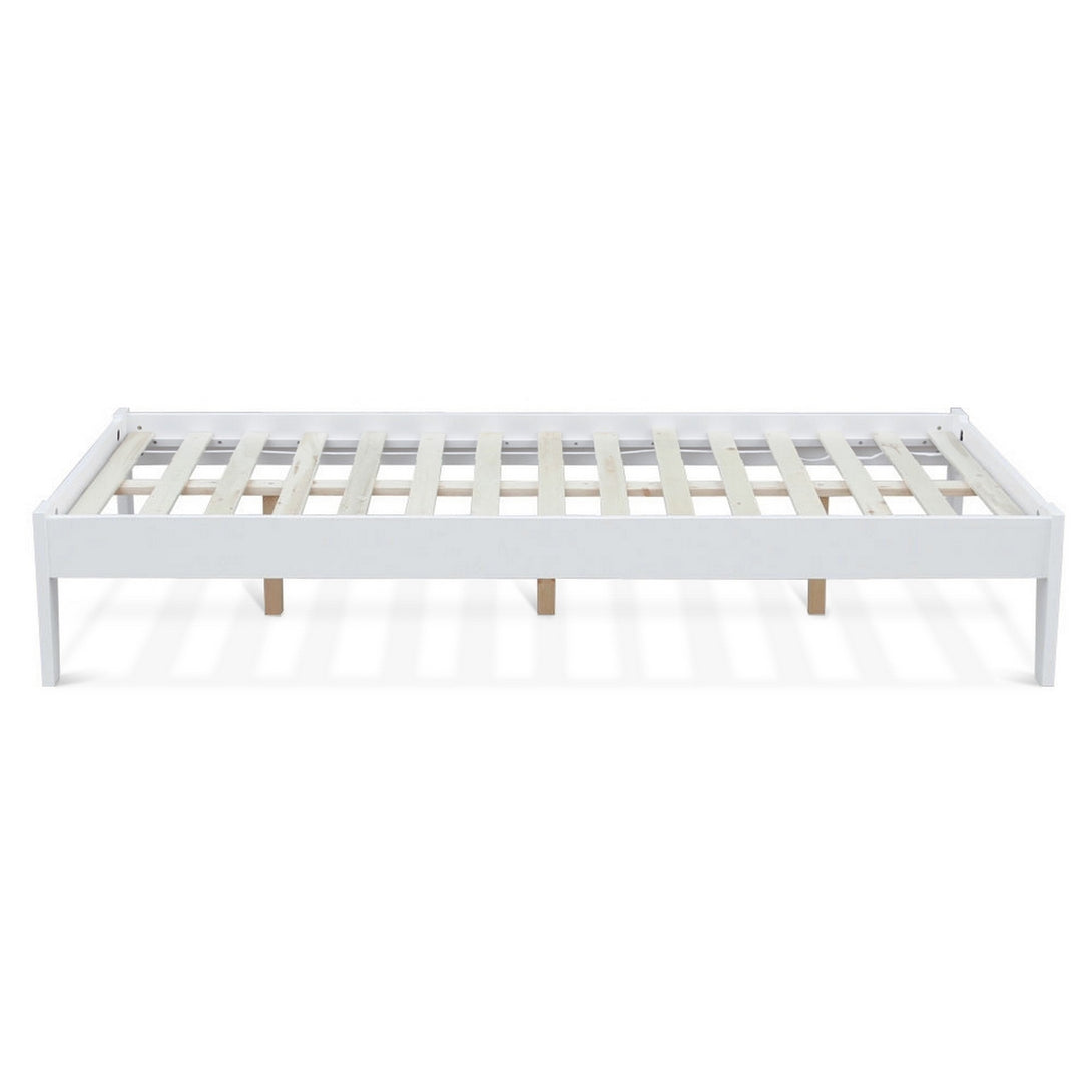 Meri King Single Wooden Bed Frame - White