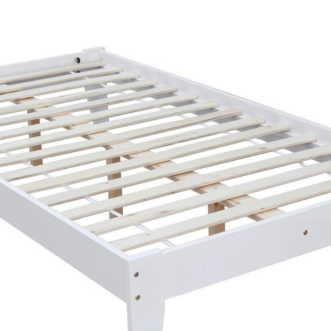 Meri King Single Wooden Bed Frame - White