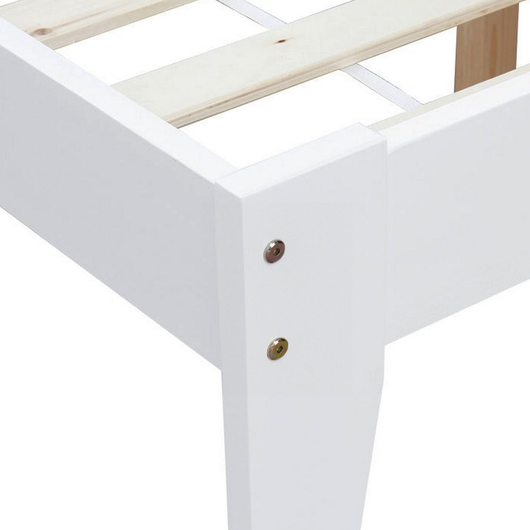 Meri King Single Wooden Bed Frame - White