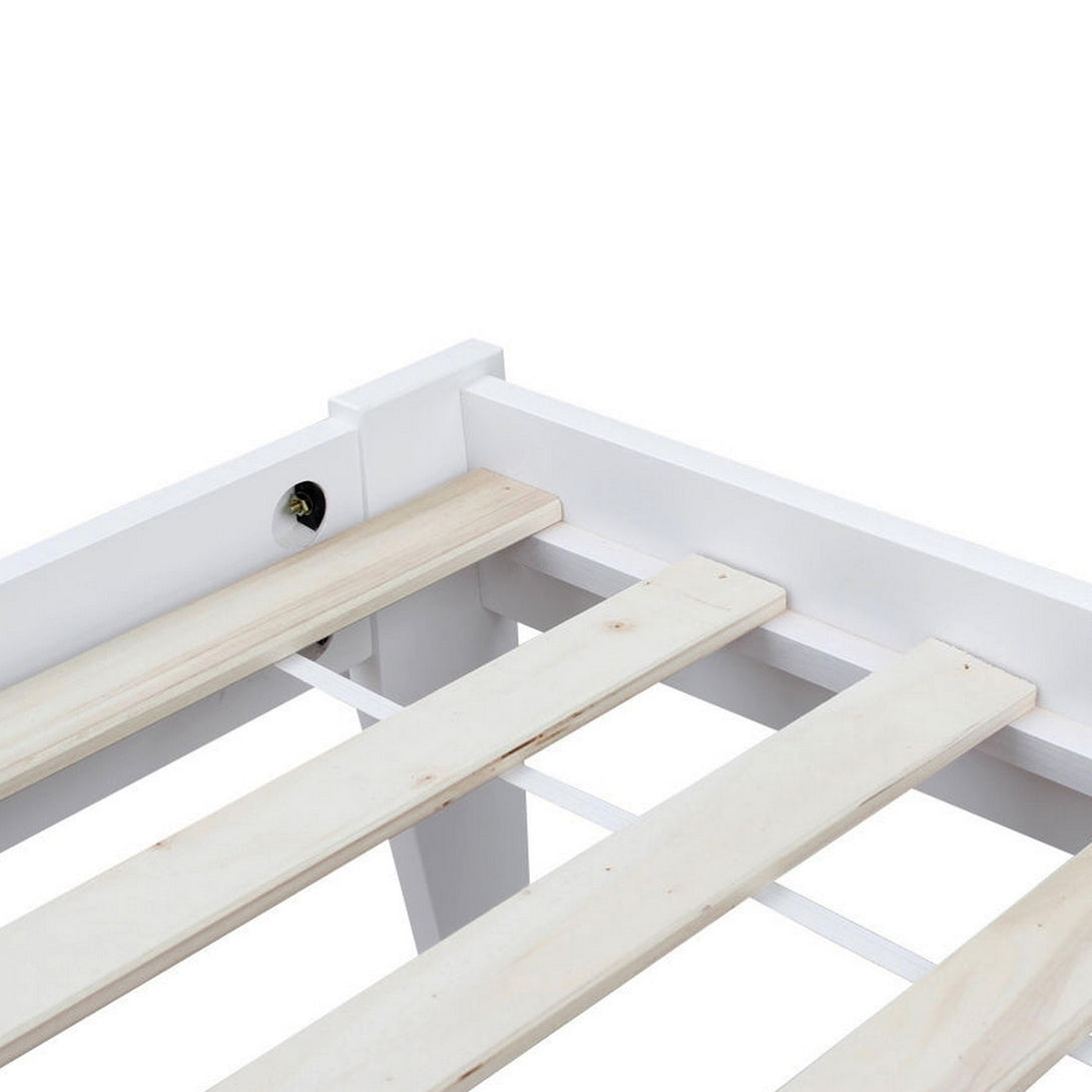 Meri King Single Wooden Bed Frame - White