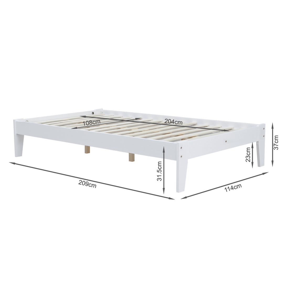 Meri King Single Wooden Bed Frame - White