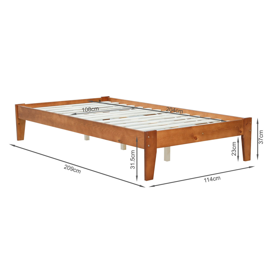 Meri King Single Wooden Bed Frame - Oak