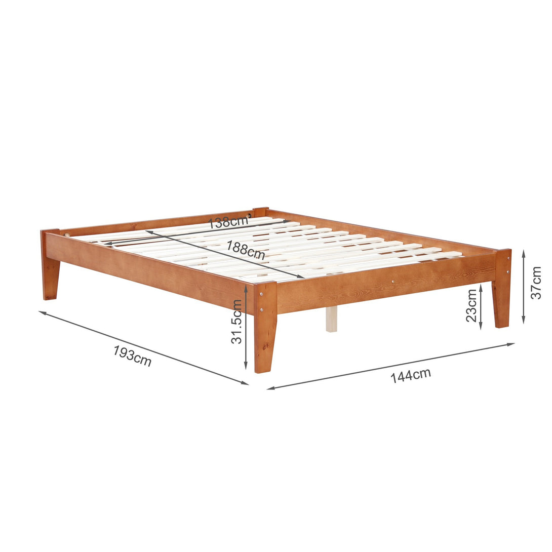 Meri Double Wooden Bed Frame - Oak