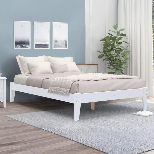 Meri Queen Wooden Bed Frame - White