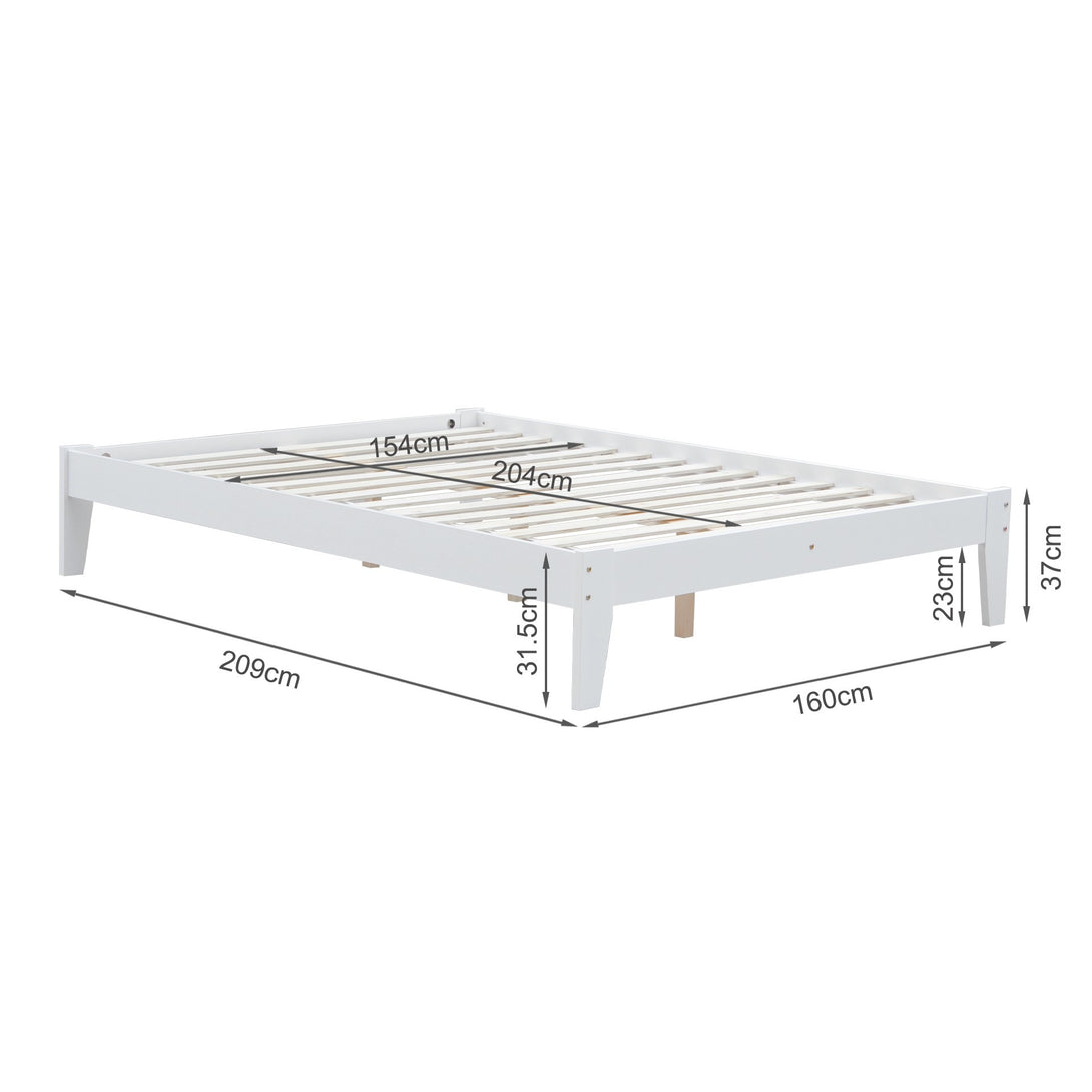 Meri Queen Wooden Bed Frame - White