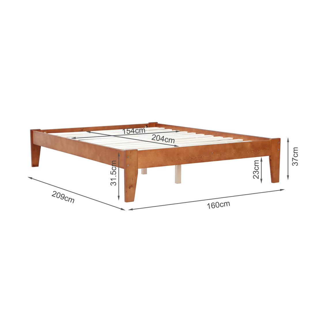 Meri Queen Wooden Bed Frame - Oak