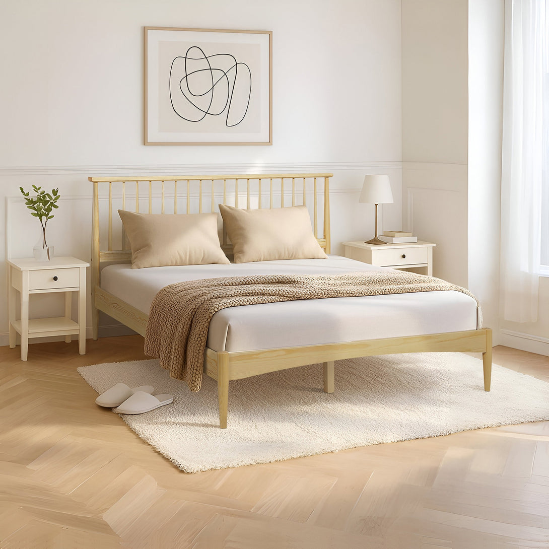 Tolmount Double Wooden Bed Frame - Light Oak