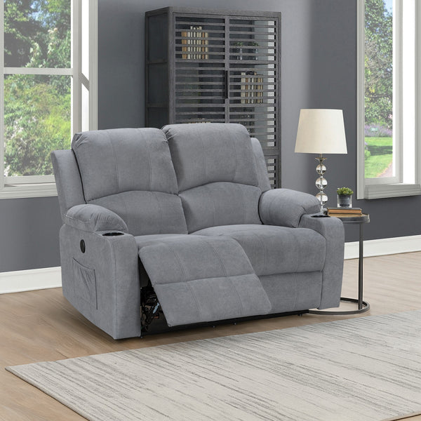 Henley Fabric Electric 2 Seater Recliner Sofa - Grey