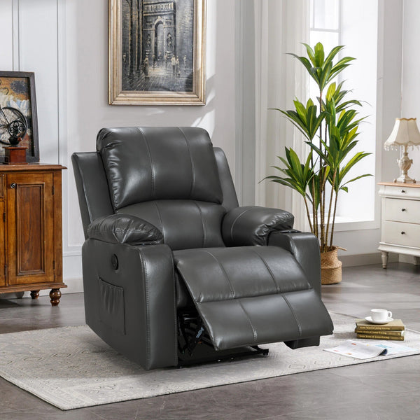 Henley Air Leather Electric 1 Seater Recliner Sofa - Grey