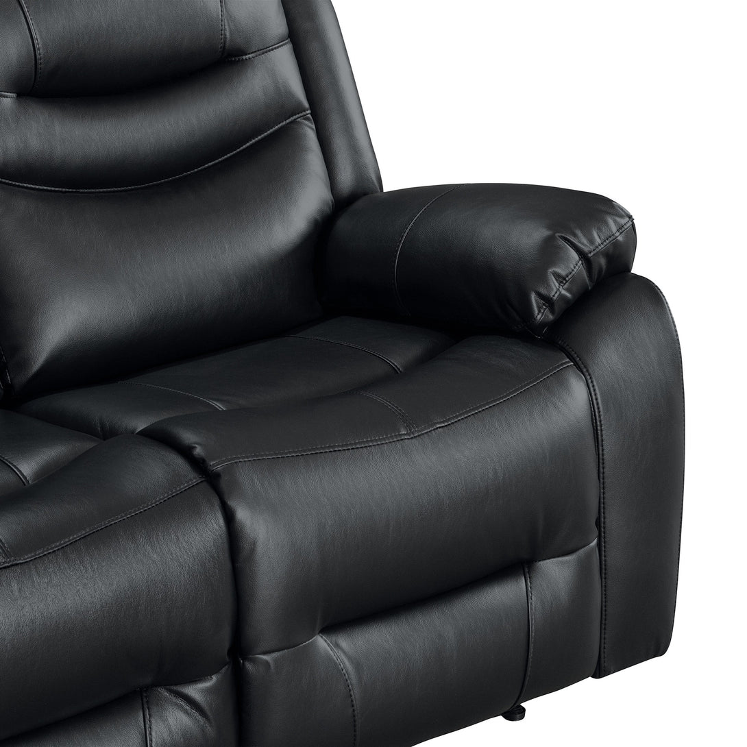 Silverdale Air Leather Electric Recliner Corner Sofa - Black