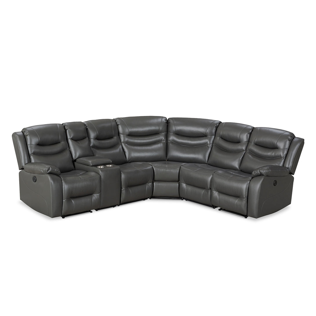 Silverdale Air Leather Electric Recliner Corner Sofa - Grey