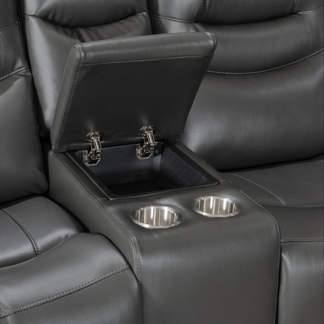 Silverdale Air Leather Electric Recliner Corner Sofa - Grey