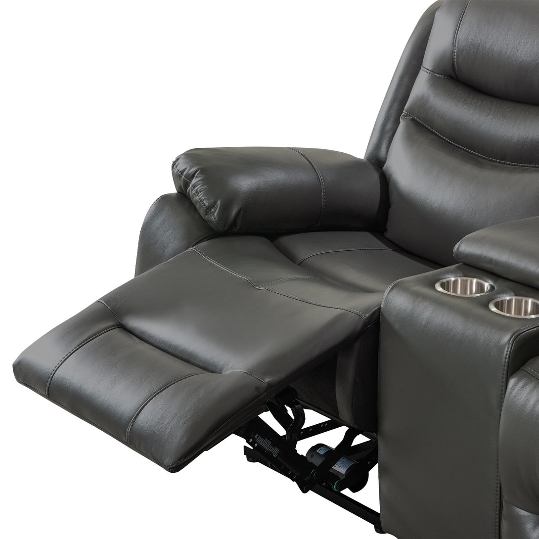 Silverdale Air Leather Electric Recliner Corner Sofa - Grey